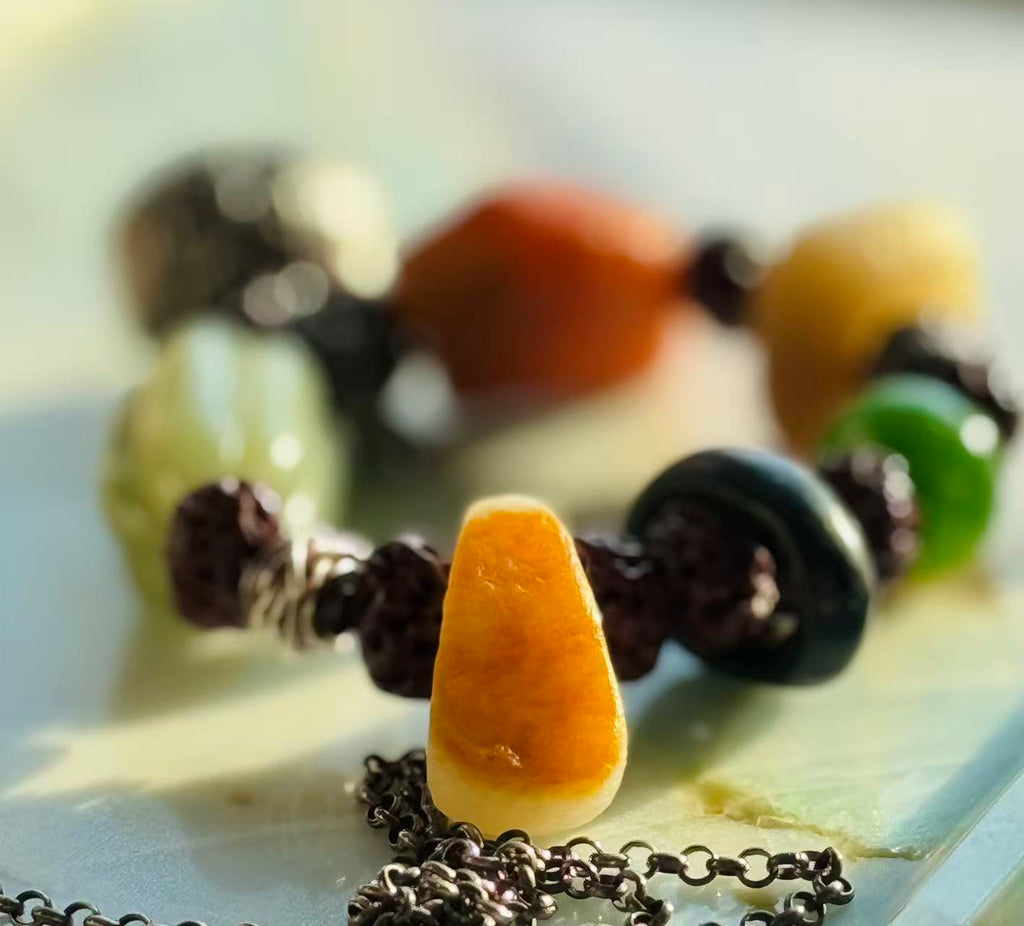 Seasons · Xinjiang Hetian Jade Bead Bracelet｜One-of-a-kind