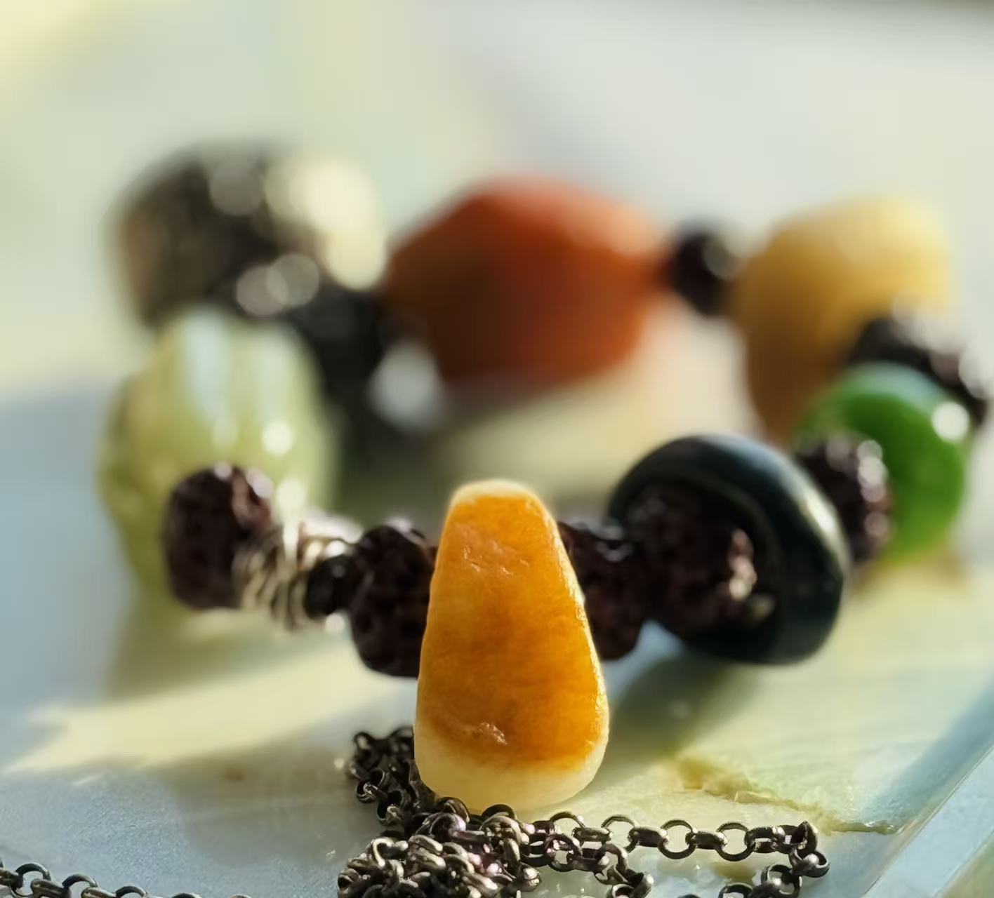 Seasons · Xinjiang Hetian Jade Bead Bracelet｜One-of-a-kind