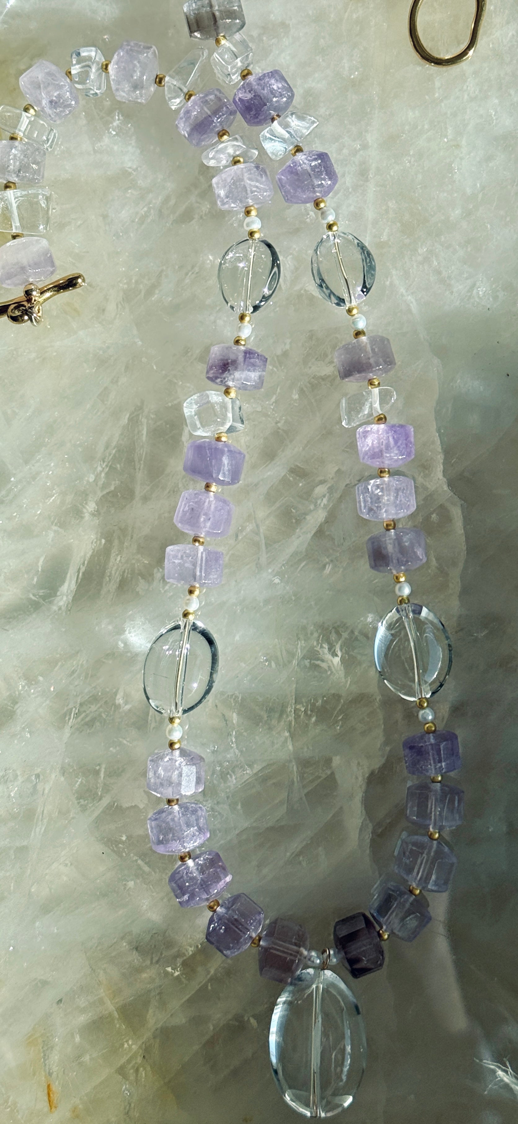 Violet Interval · Amethyst & Clear Quartz Necklace