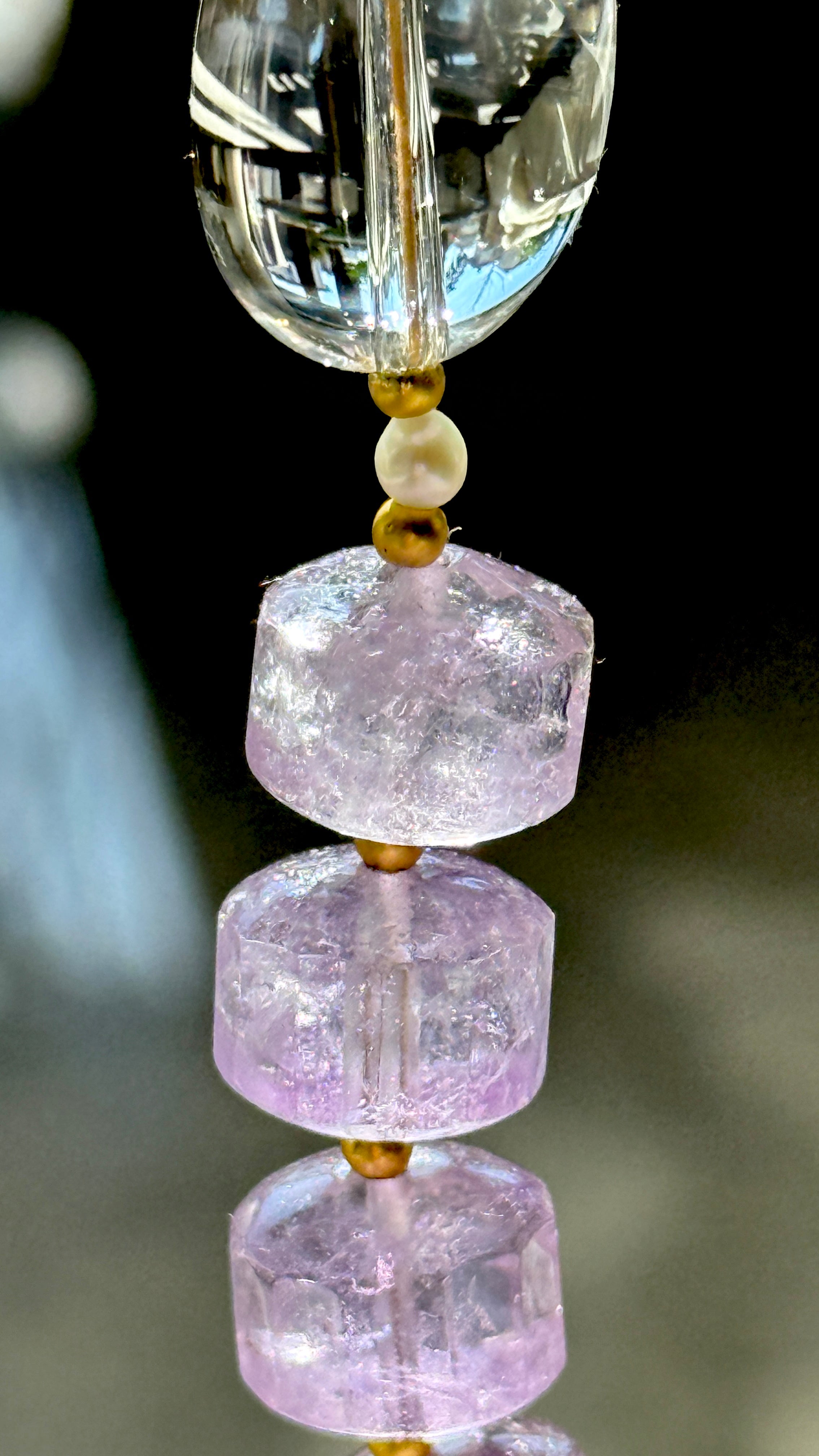 Violet Interval · Amethyst & Clear Quartz Necklace