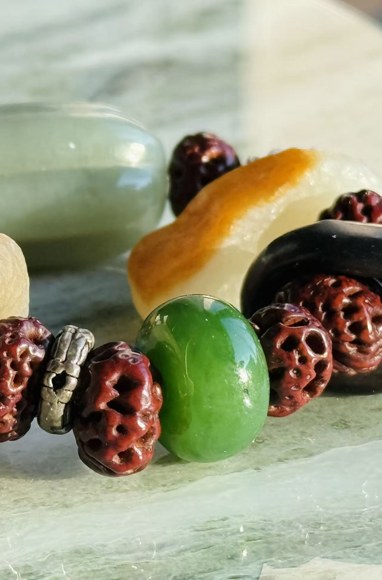 Seasons · Xinjiang Hetian Jade Bead Bracelet｜One-of-a-kind