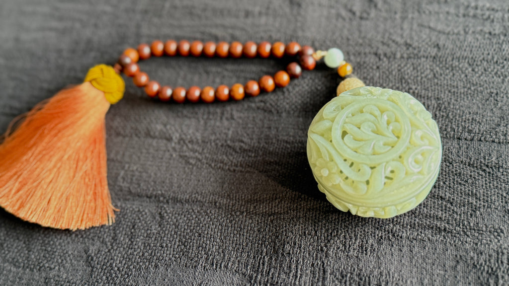 Moonlight Vessel · Hand-Carved Hetian Jade Incense Box | Openwork Jade Sachet | Song-Style | One-of-a-kind