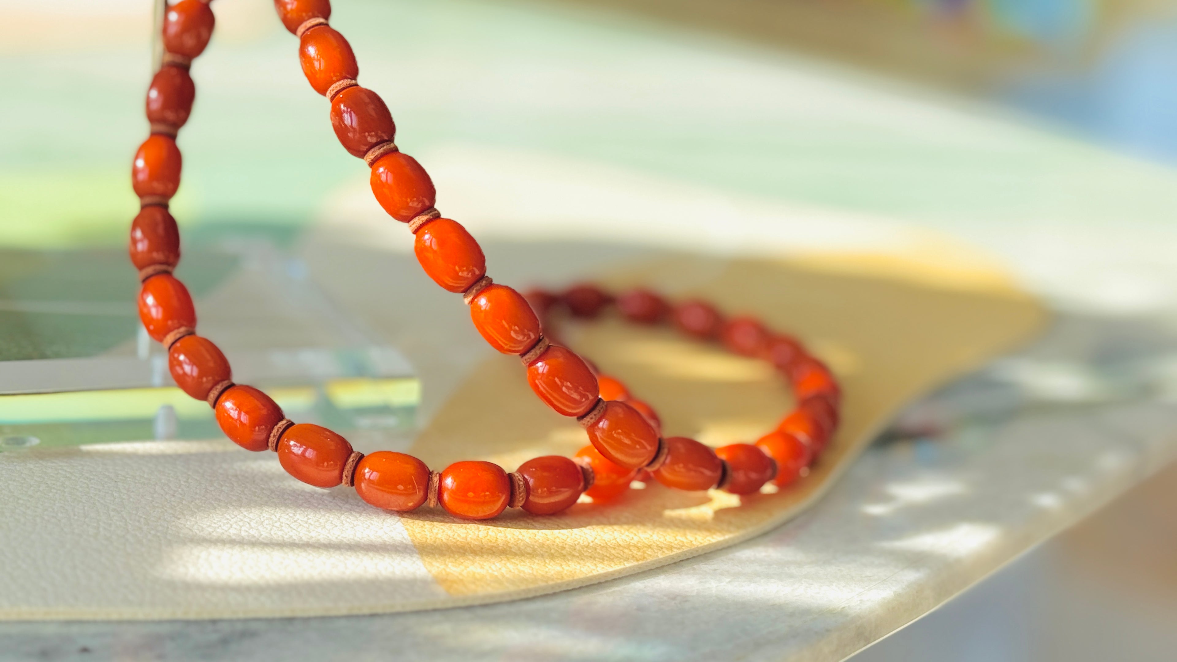 Noah’s seeds · Vintage Baltic Amber Necklace | Genuine Old Amber Beads | European Estate Find | Warm Honey-Red Patina|One-of-a-kind