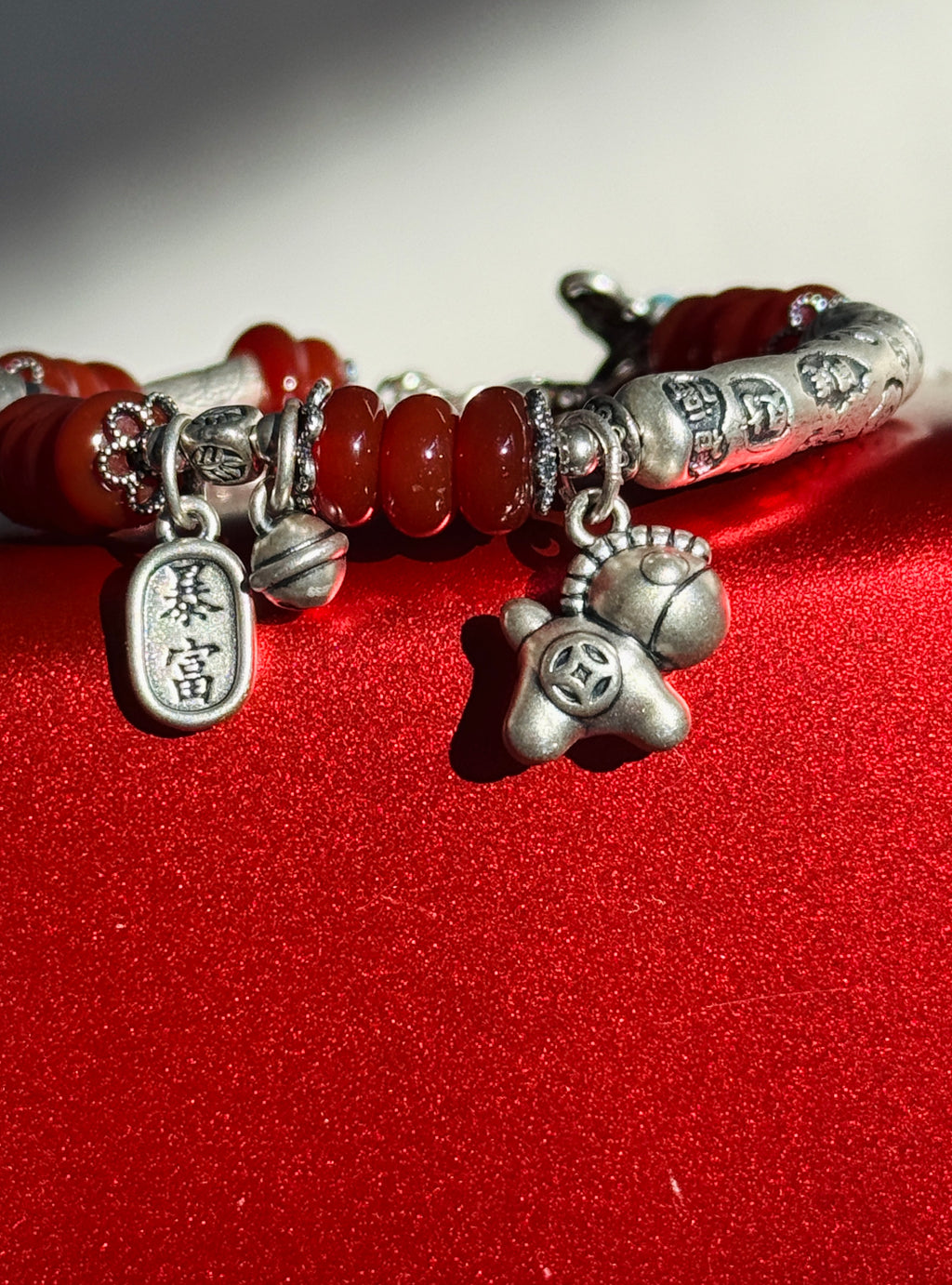 Abundance · Zodiac Horse Agate & Turquoise Sterling Silver Bracelet