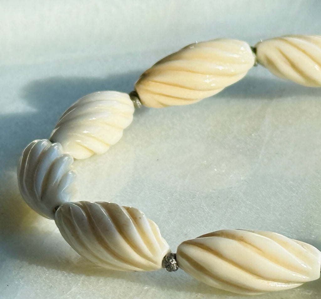 Ethereal · Vintage Statement Necklace with Large Dark Green Jade Barrel Bead | Handcrafted 925 Silver, Enamel Four Beasts, Antique Beads | One-of-a-kind