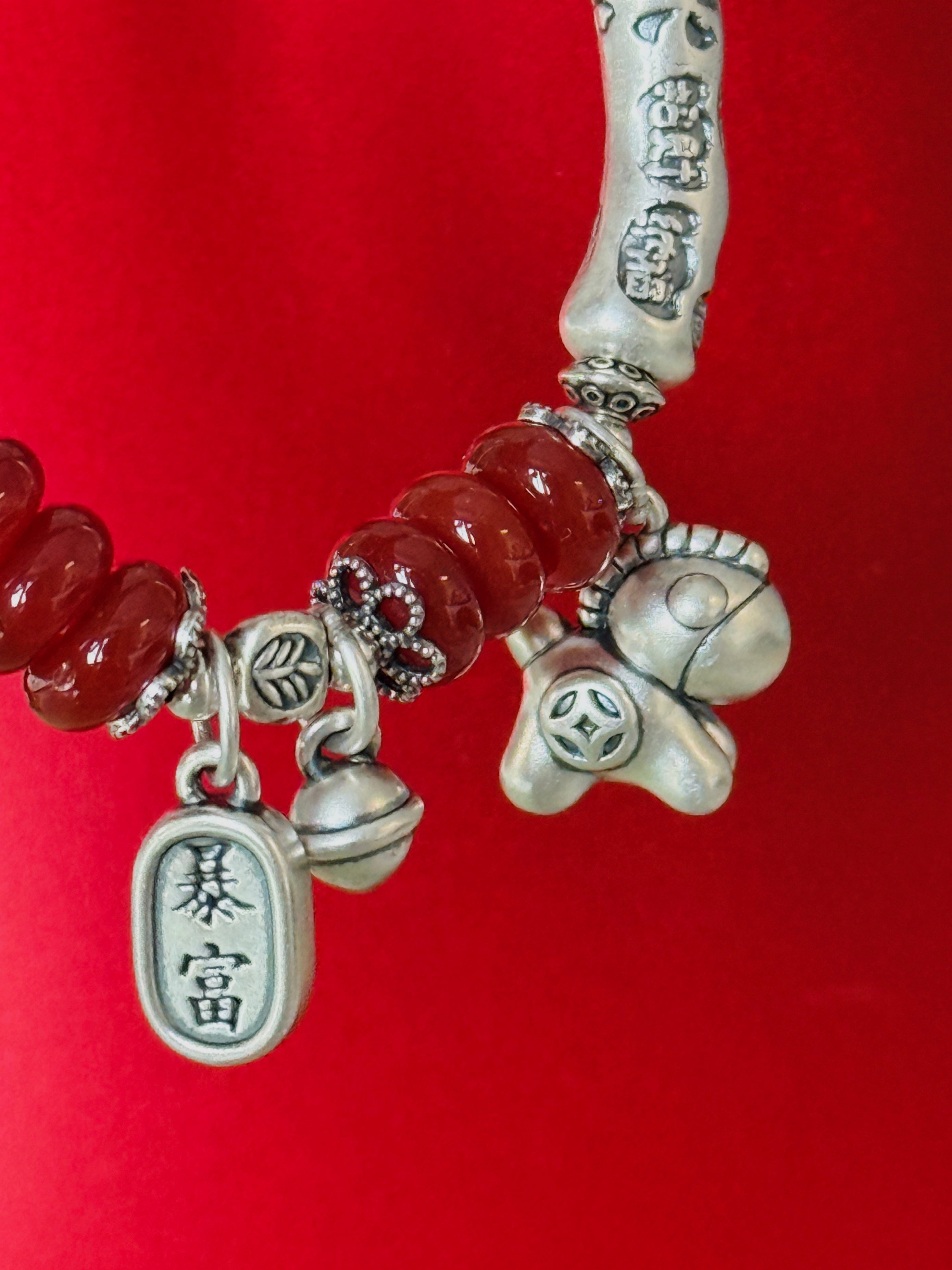 Abundance · Zodiac Horse Agate & Turquoise Sterling Silver Bracelet