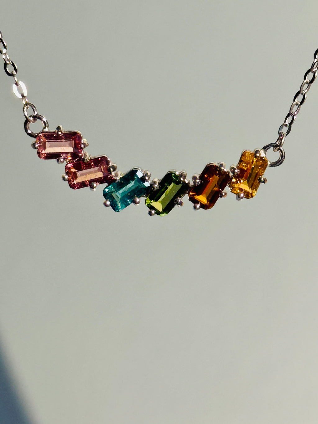 Over the Rainbow · Natural Tourmaline Stones Necklace