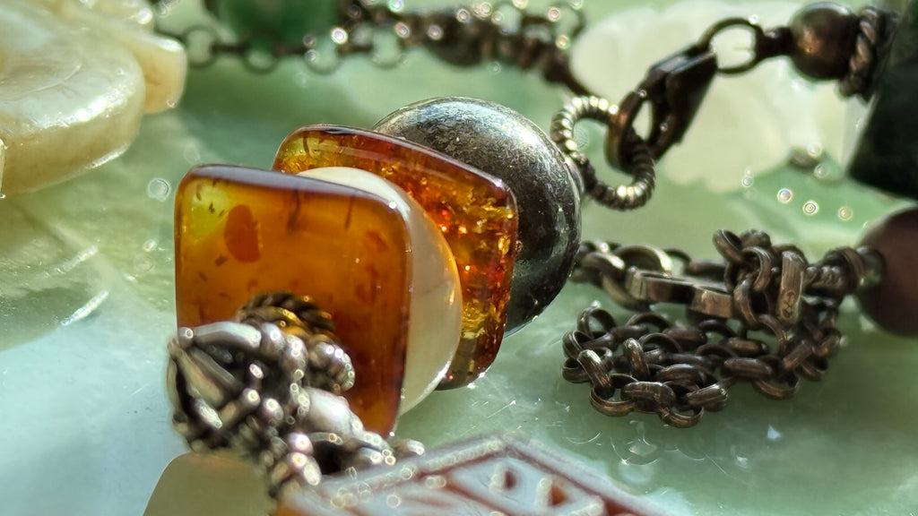 Ascendance · Emperial Yellow Dragon Jade Bracelet | Hand-Carved| Amber • 925 Silver | One-of-a-kind