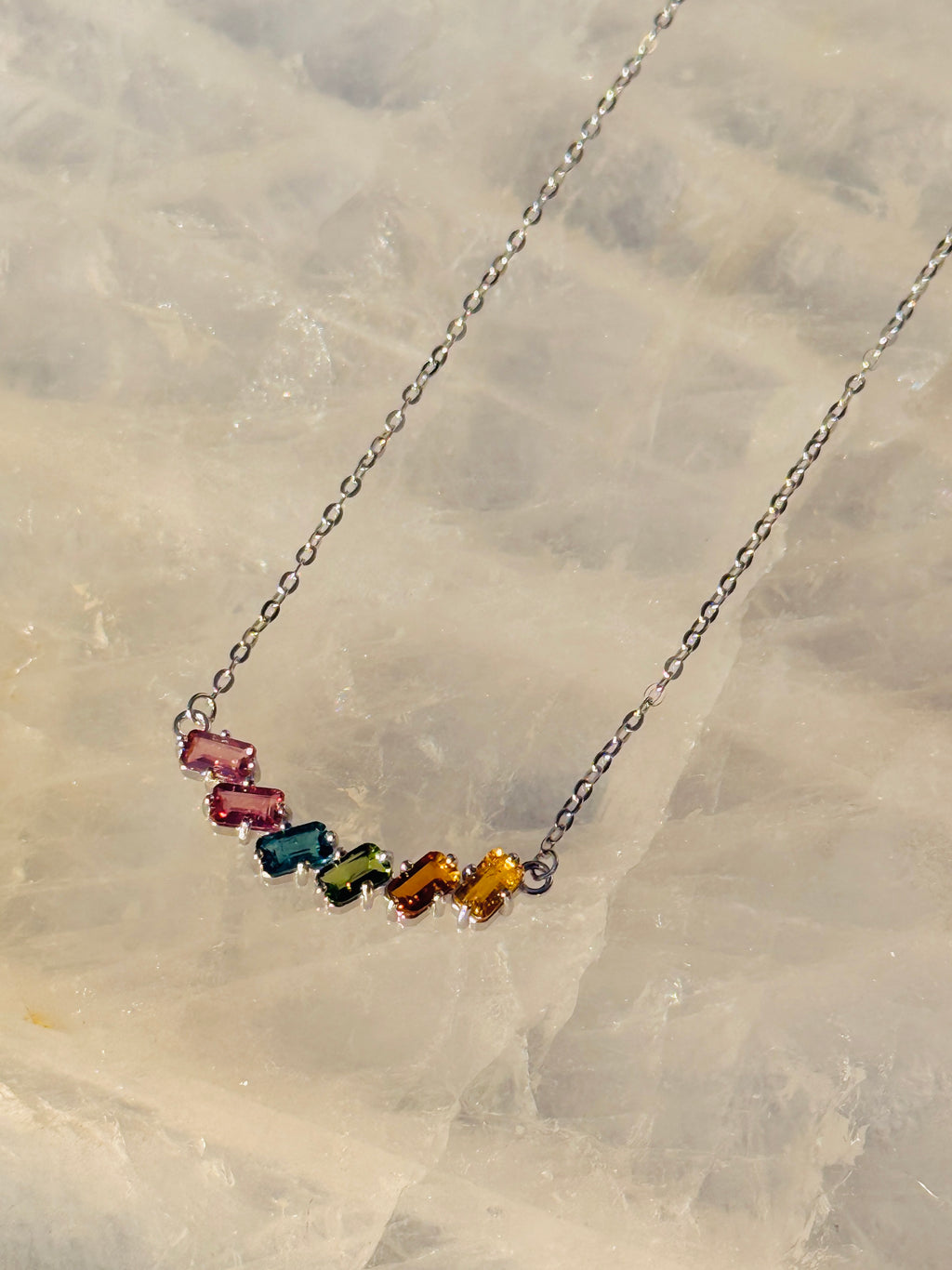 Over the Rainbow · Natural Tourmaline Stones Necklace