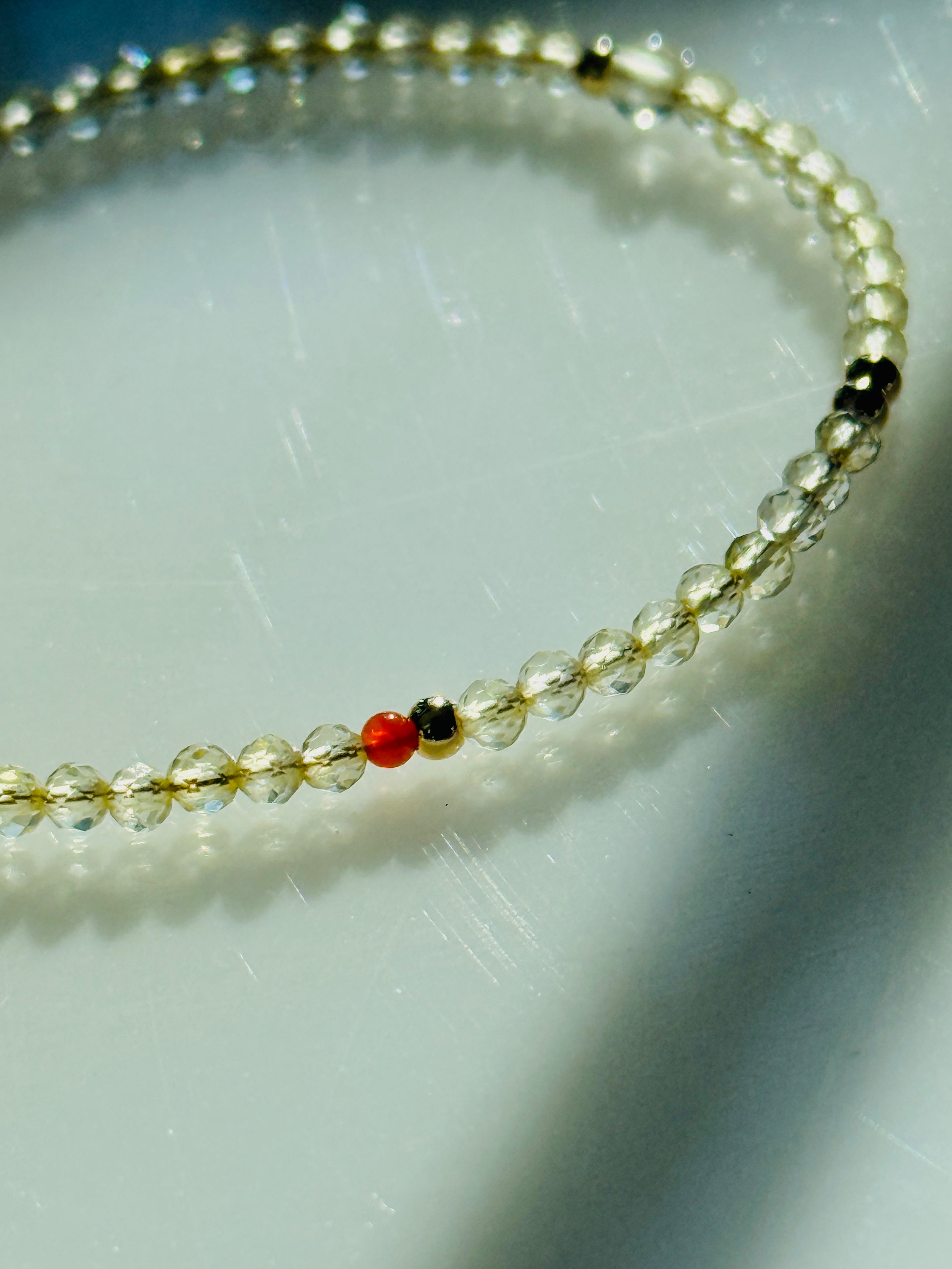 Vermilion · Natural south red agate and natural tourmaline Bracelet