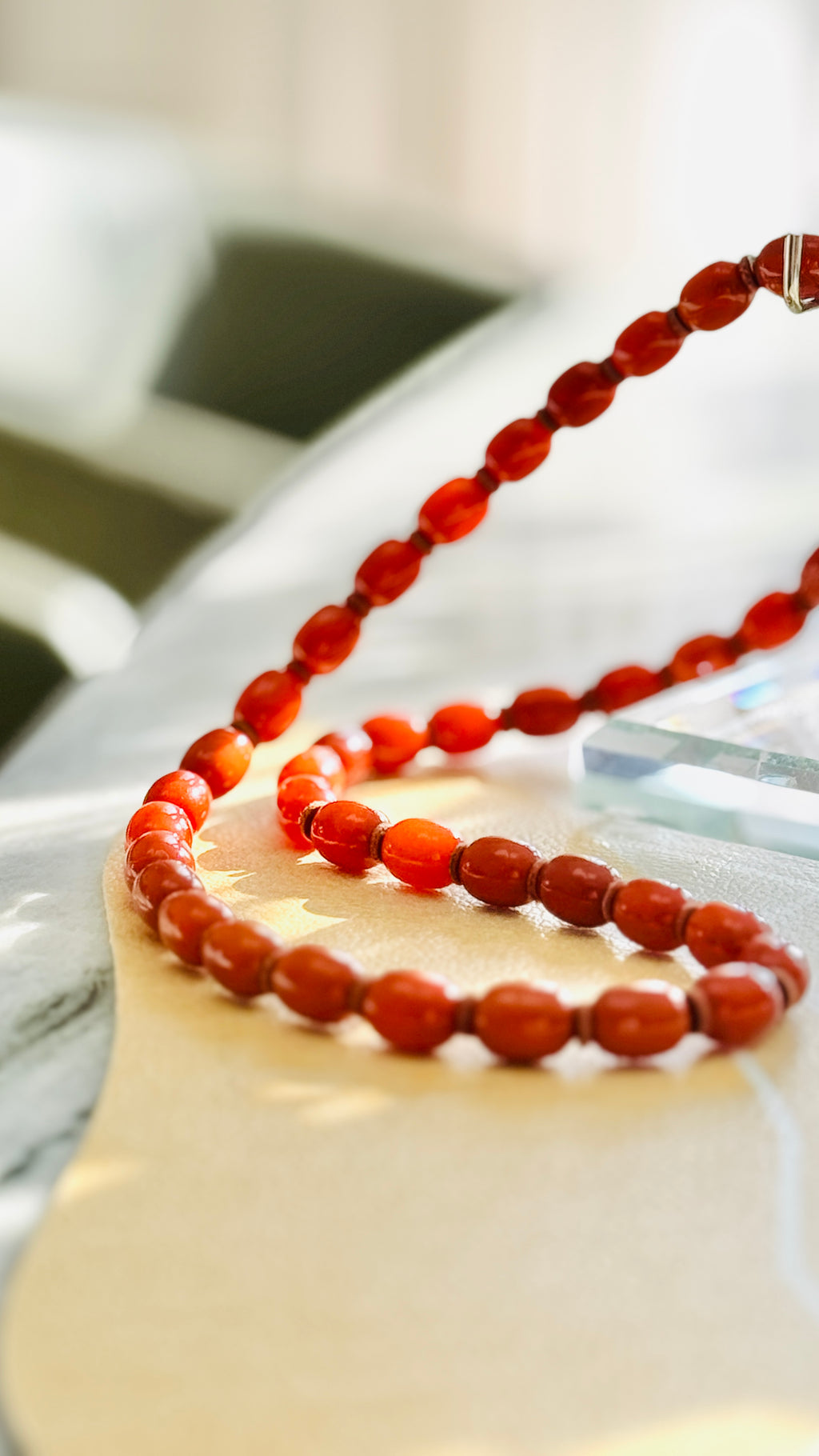 Noah’s seeds · Vintage Baltic Amber Necklace | Genuine Old Amber Beads | European Estate Find | Warm Honey-Red Patina|One-of-a-kind