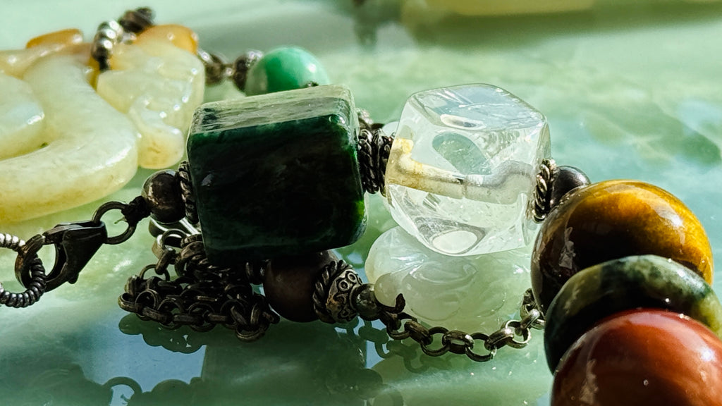 Ascendance · Emperial Yellow Dragon Jade Bracelet | Hand-Carved| Amber • 925 Silver | One-of-a-kind