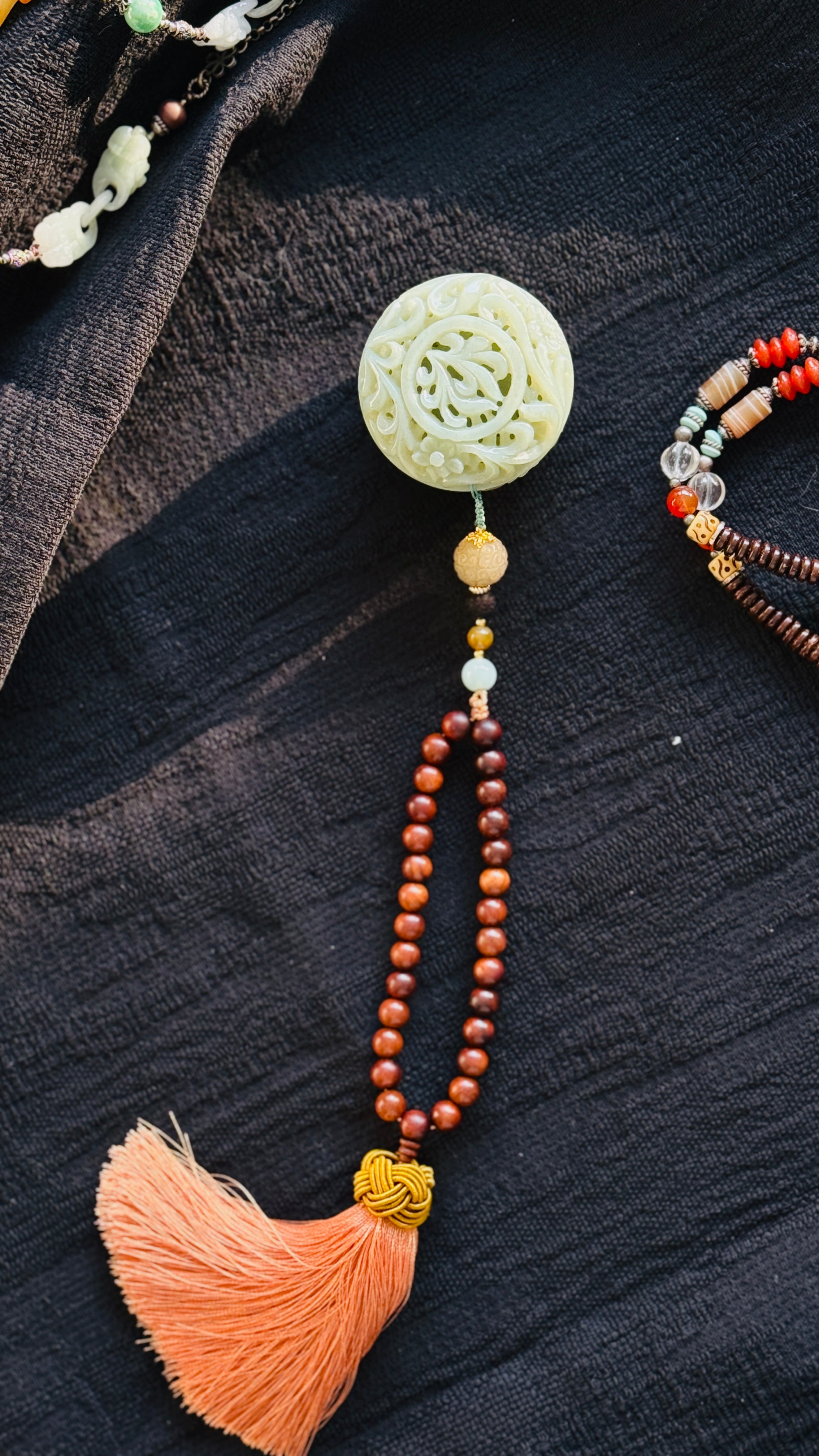 Moonlight Vessel · Hand-Carved Hetian Jade Incense Box | Openwork Jade Sachet | Song-Style | One-of-a-kind