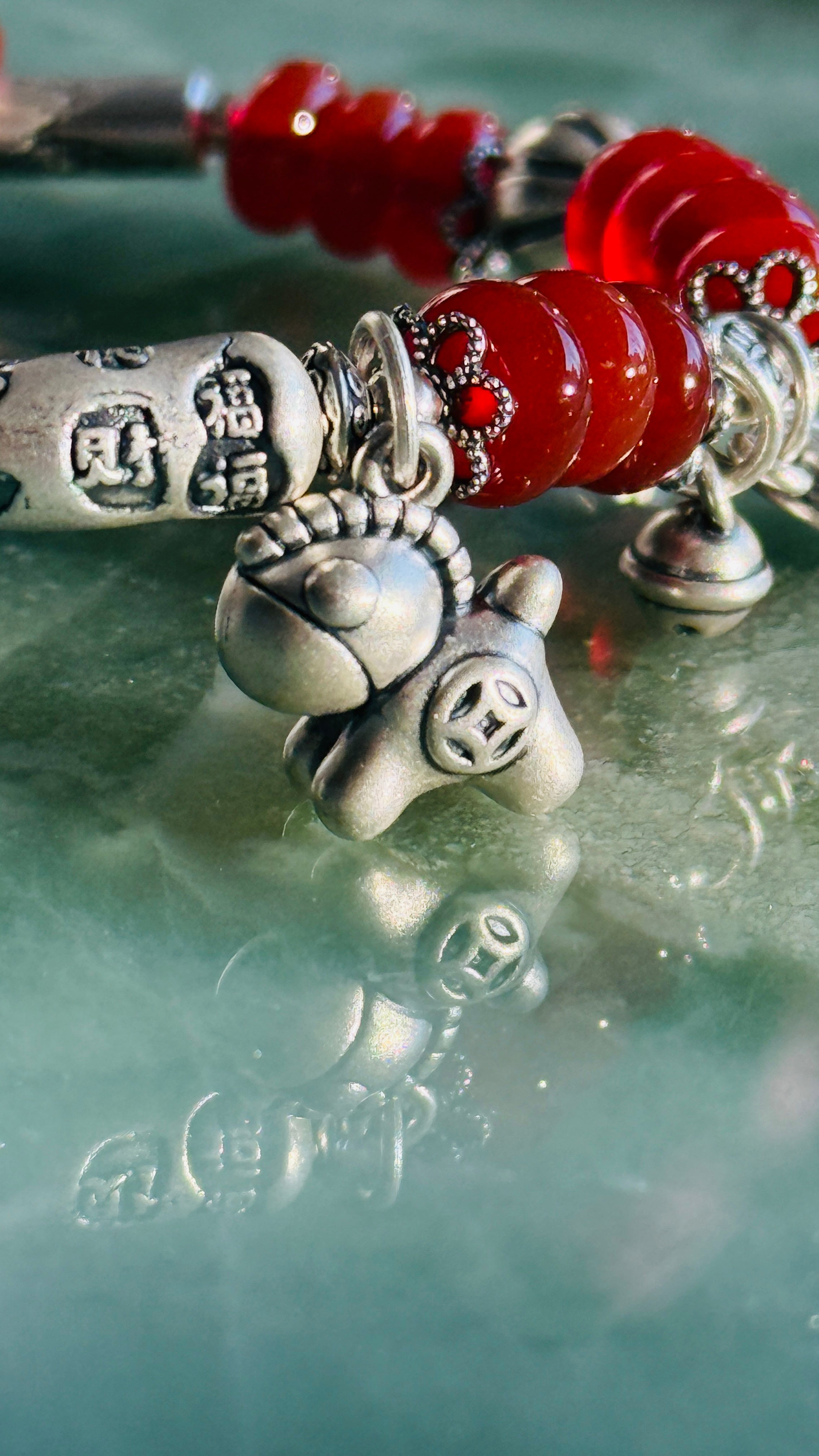 Abundance · Zodiac Horse Agate & Turquoise Sterling Silver Bracelet