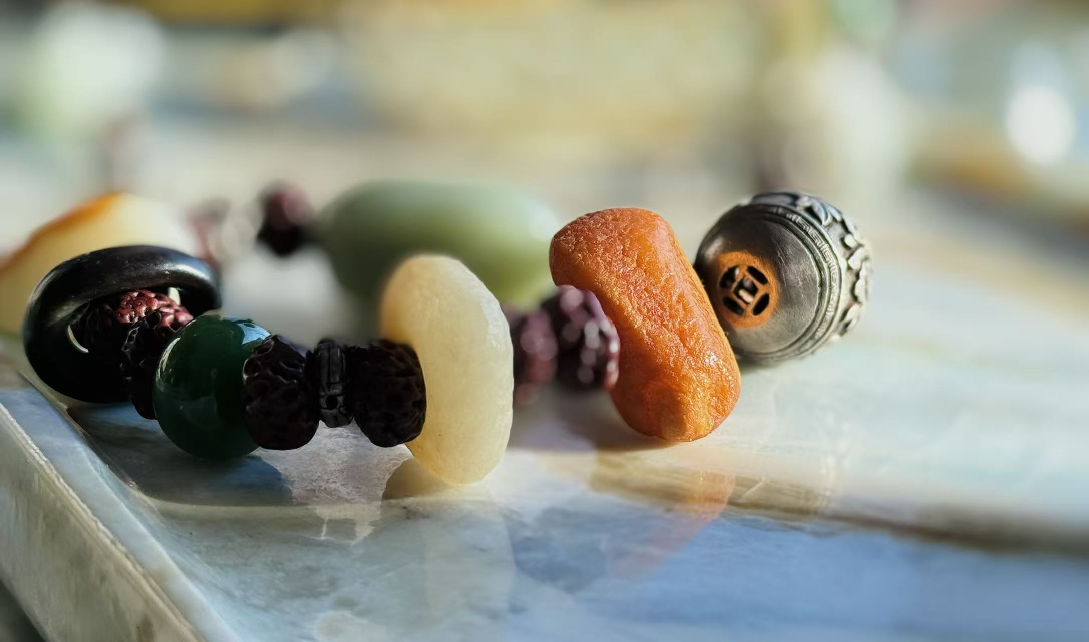 Seasons · Xinjiang Hetian Jade Bead Bracelet｜One-of-a-kind