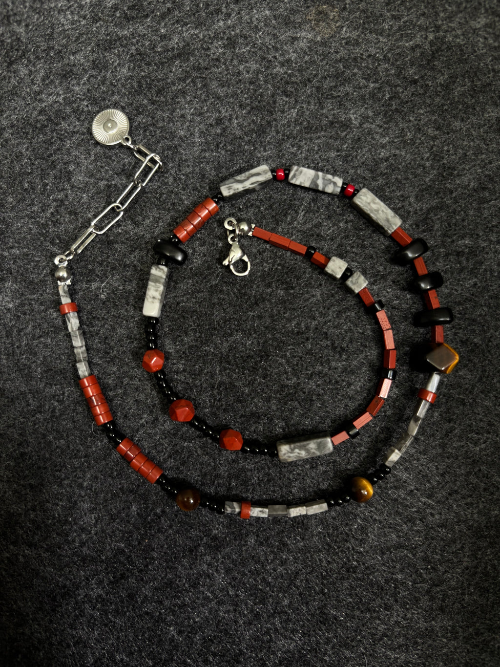 Rockfire Set Necklace + Bracelet Gender Neutral Handmade Jewelry Set