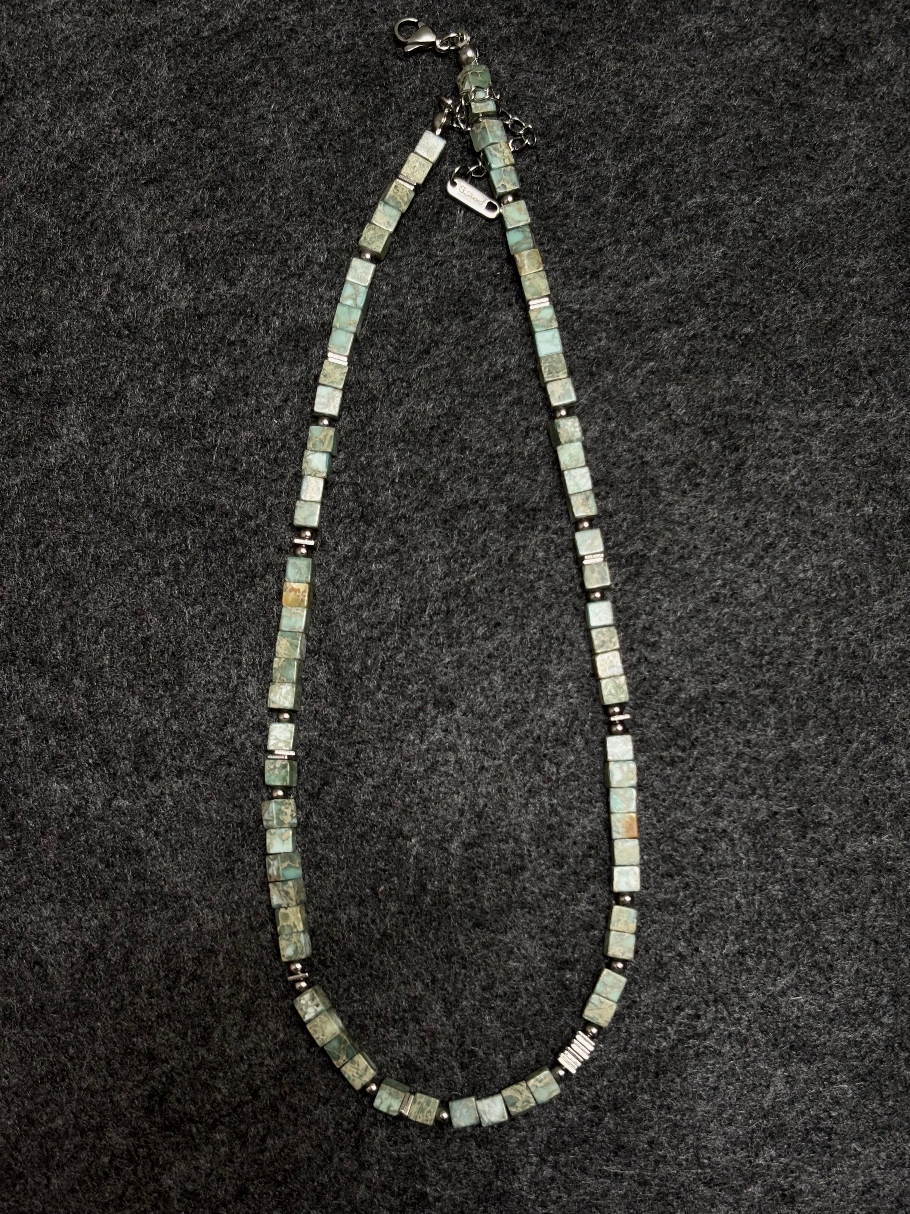 Mossline Necklace · Grass Green Turquoise