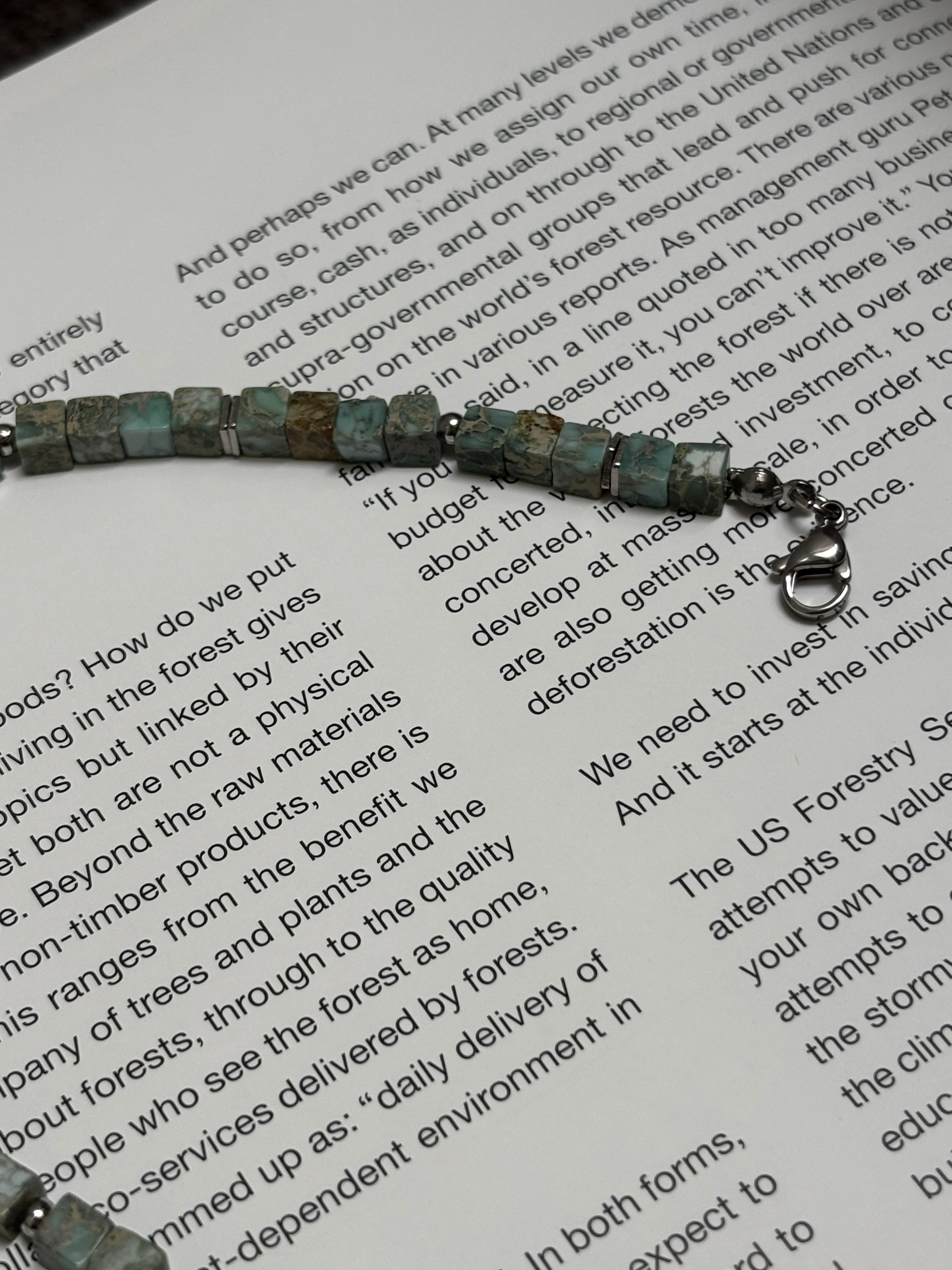 Mossline Bracelet · Grass Green Turquoise