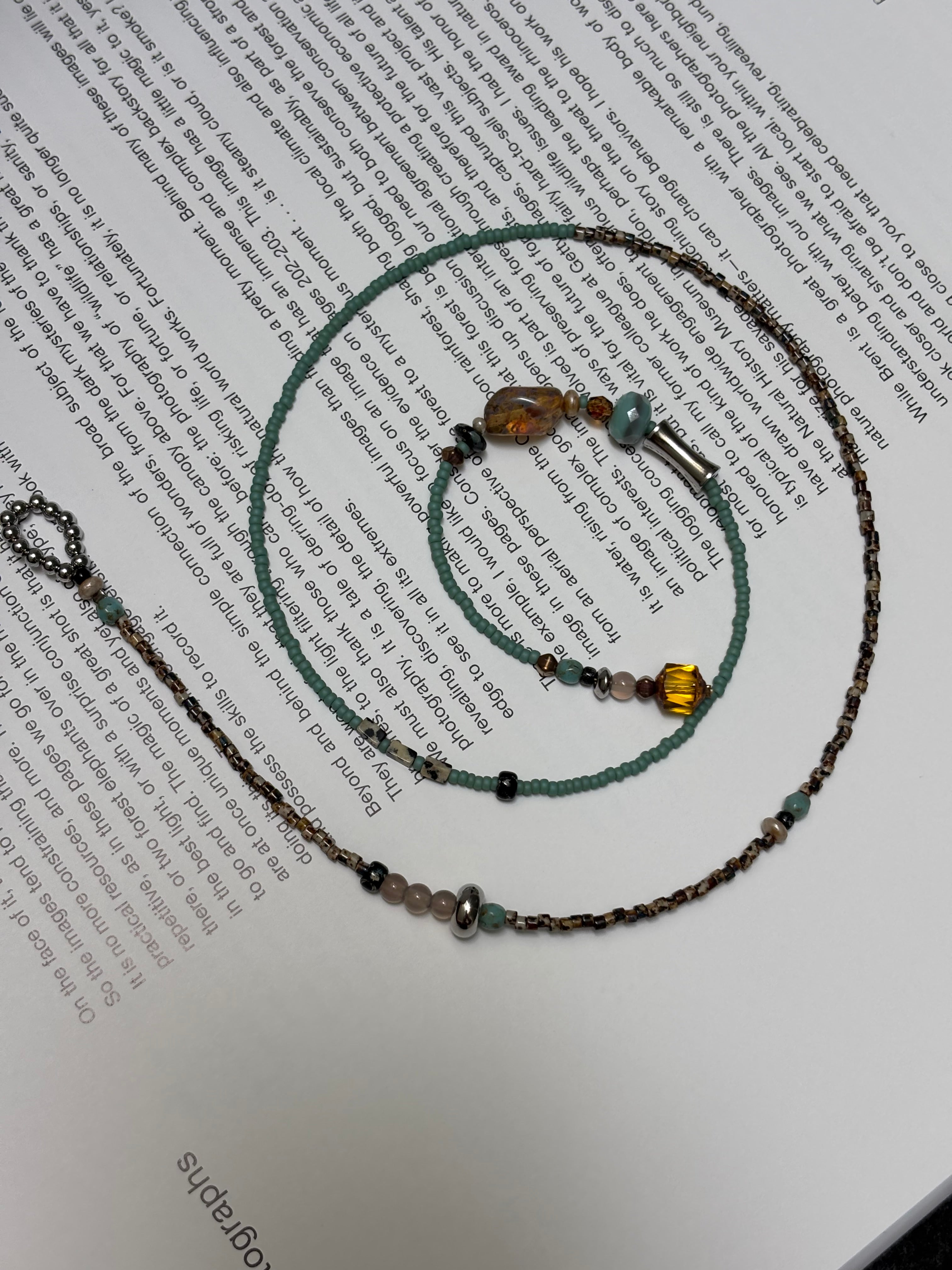 Mint Caramel · Gender Neutural Necklace