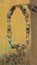 Clearflow· Handcrafted Green Phantom Quartz Necklace | Prehnite • White Quartz • Sandalwood • 925 Silver | One-of-a-kind