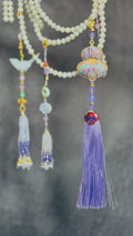 Luck & Fortune Chain · Pearl & Jade Crossbody Chain with Embroidered Gourd