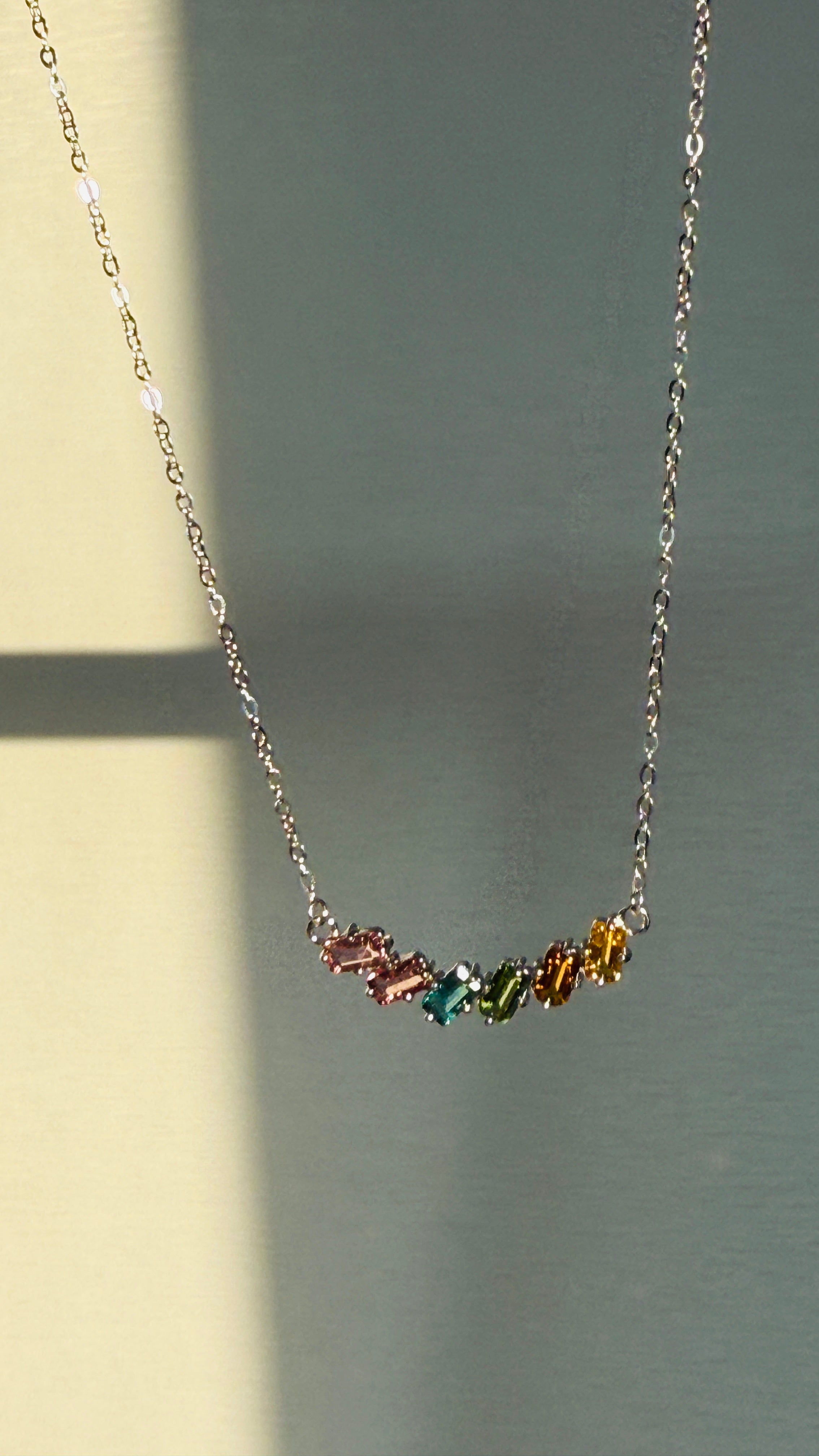 Over the Rainbow · Natural Tourmaline Stones Necklace
