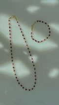 Rouge Lien · Garnet Stone Bracelet + Necklace Set