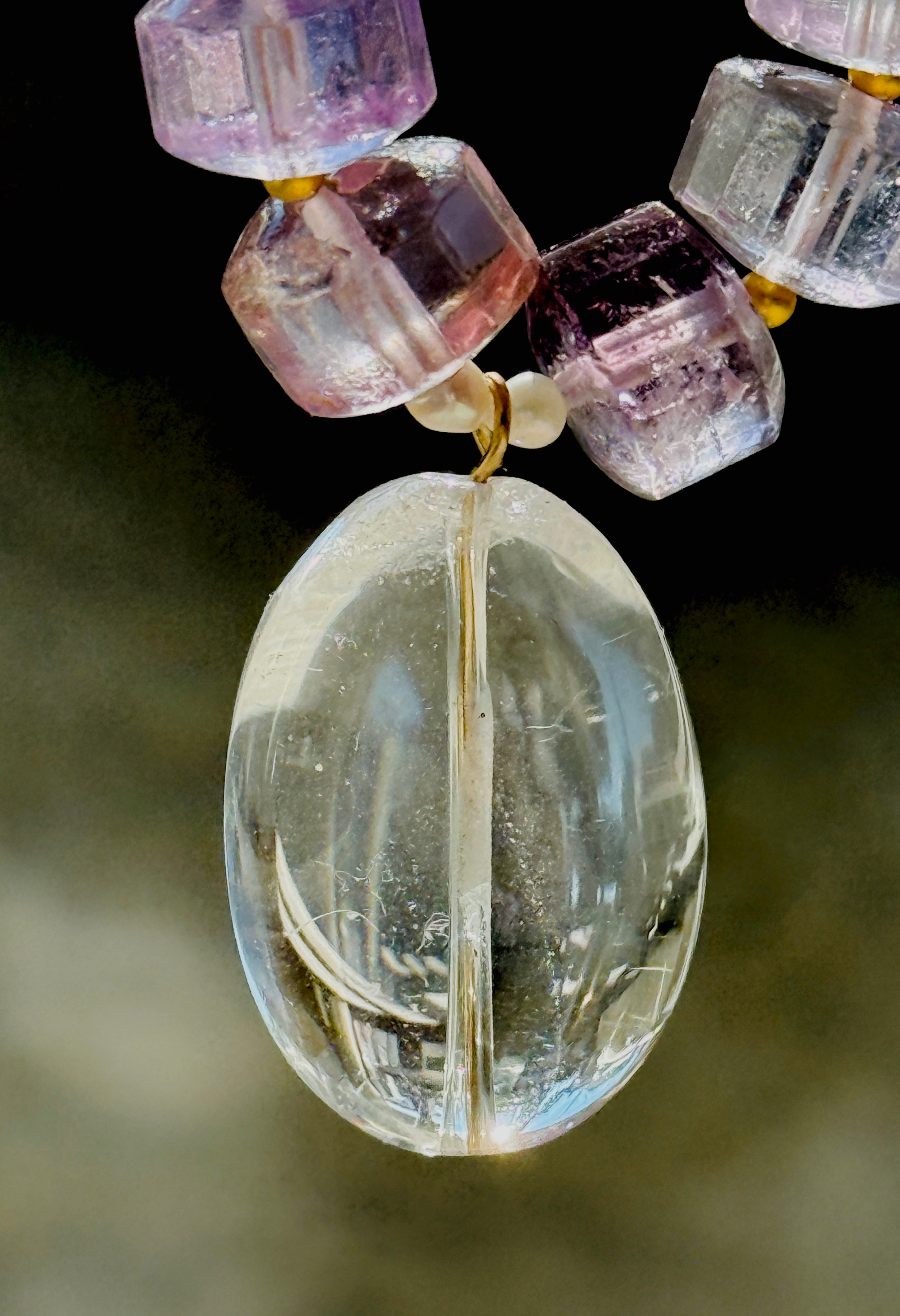 Violet Interval · Amethyst & Clear Quartz Necklace