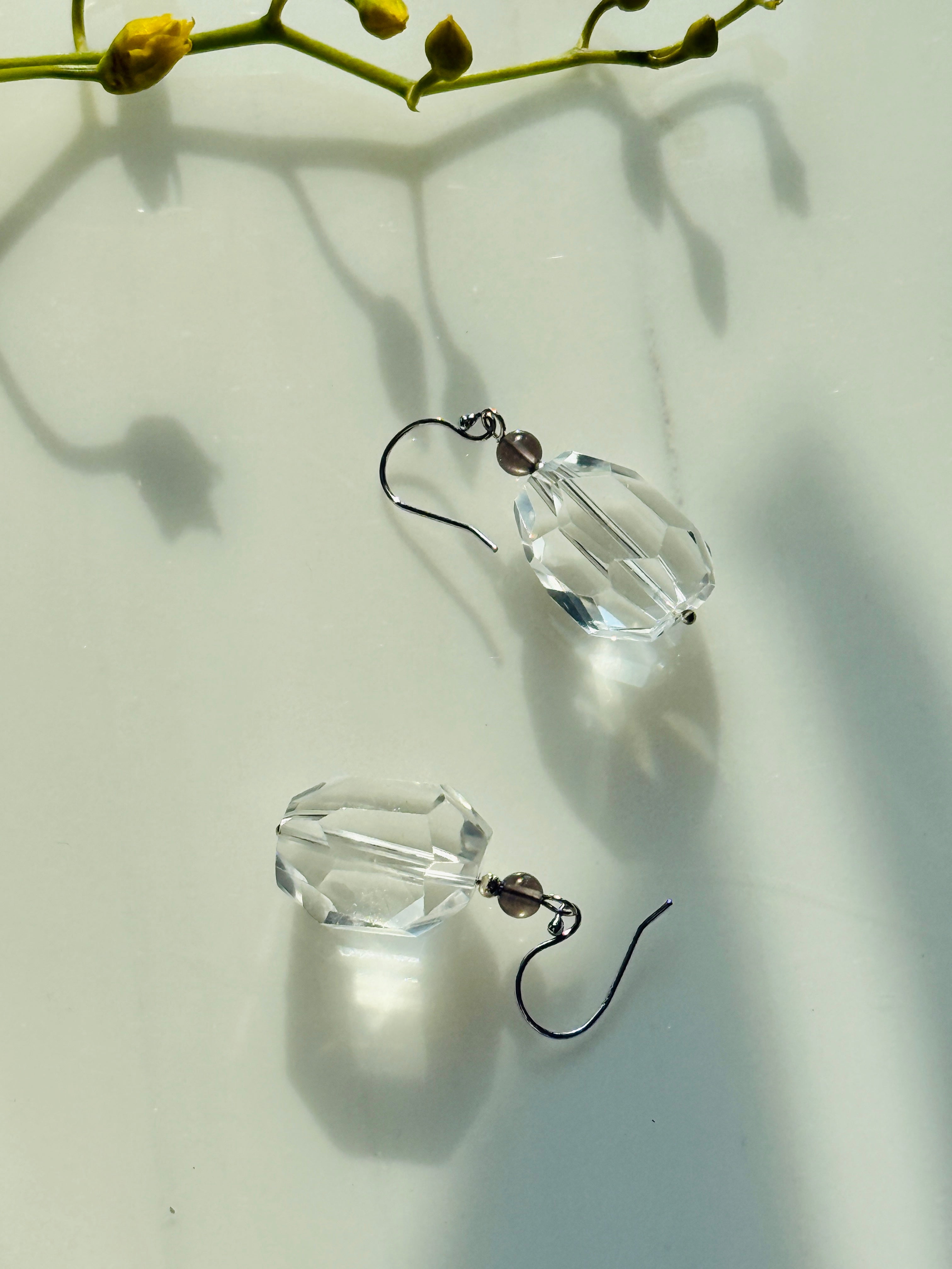 Monologue · Natural Clear Quartz Earrings