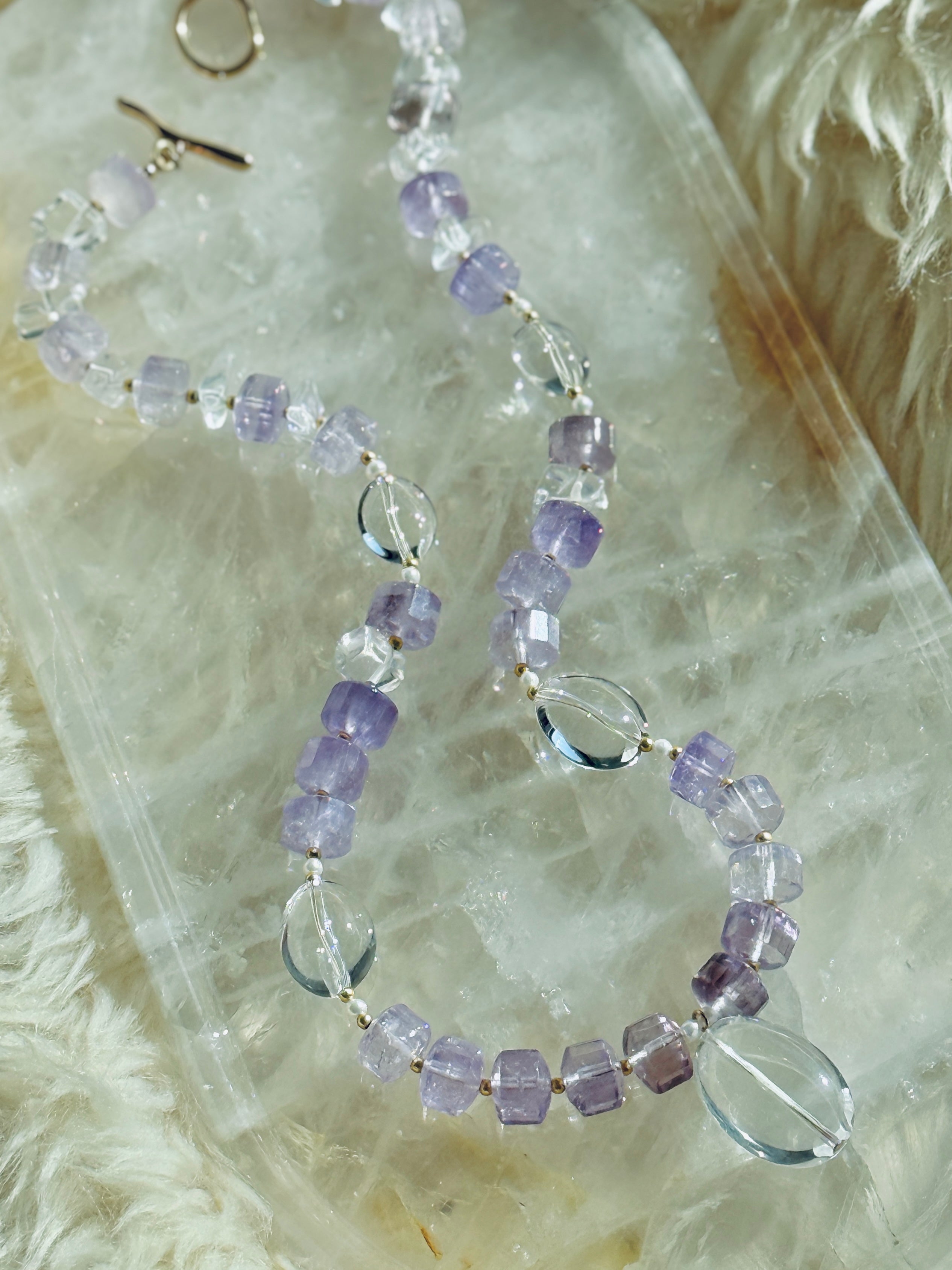 Violet Interval · Amethyst & Clear Quartz Necklace